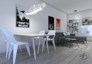 studio2design | mieszkanie 43m² | wizualizacja | projekt: Aleksandra Rychlewska | wizualizacje: Aleksandra Rychlewska, Tomasz Olchiwier